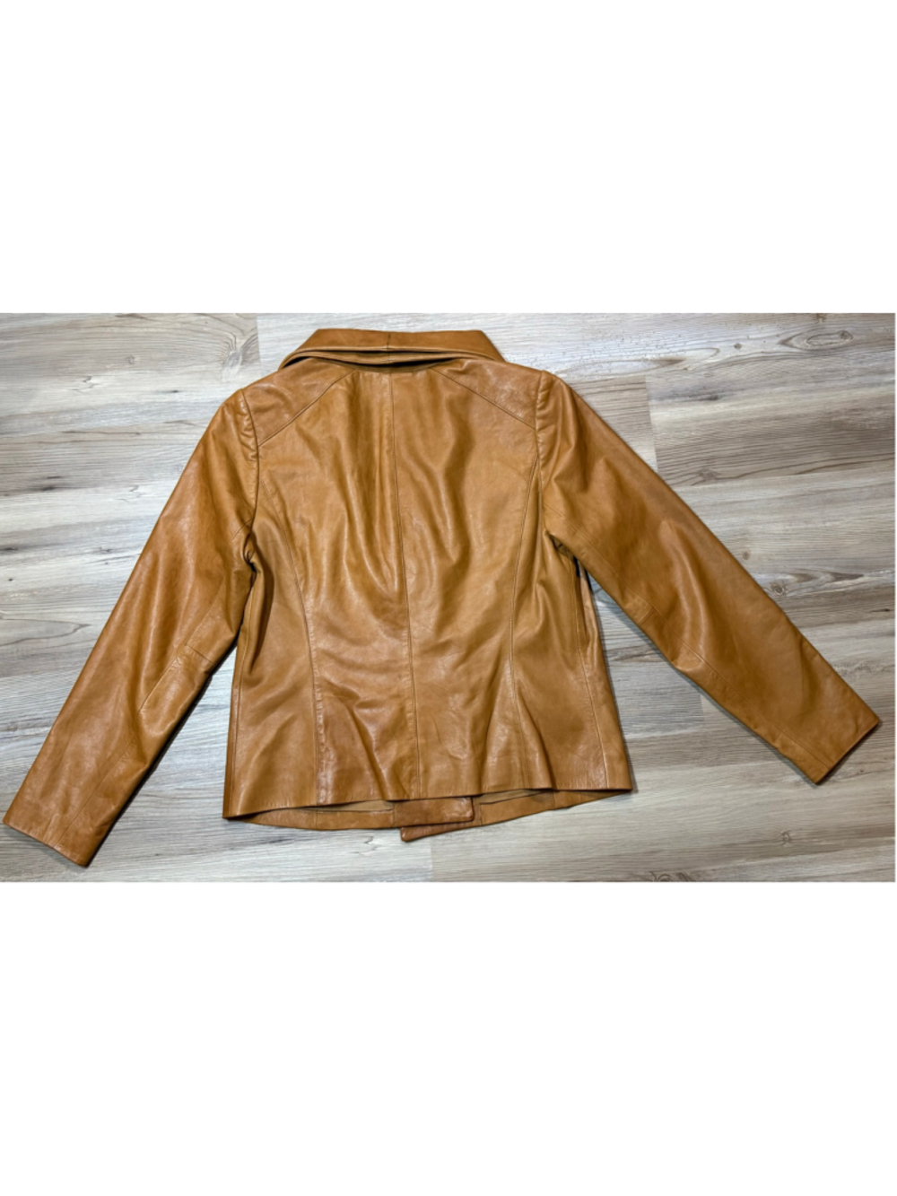 Women's Vince Scuba Brown Leather Asymmetrical Zip Jacket L - Picture 2 of 15